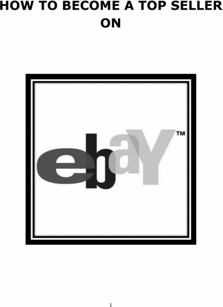 Product picture How to become a topseller on ebay